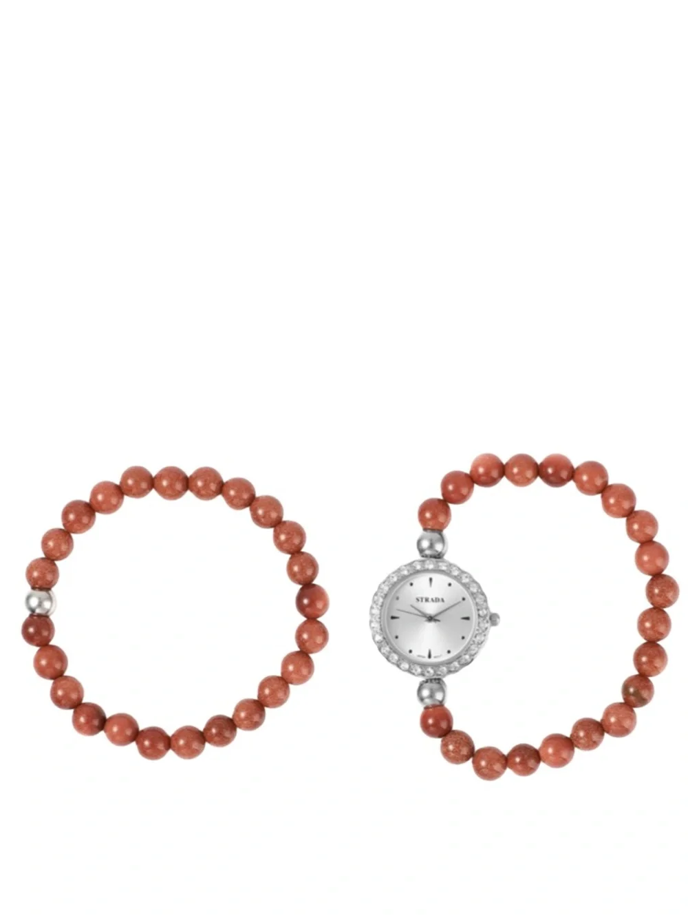 Sandstone Beaded Stretch Bracelet and Watch